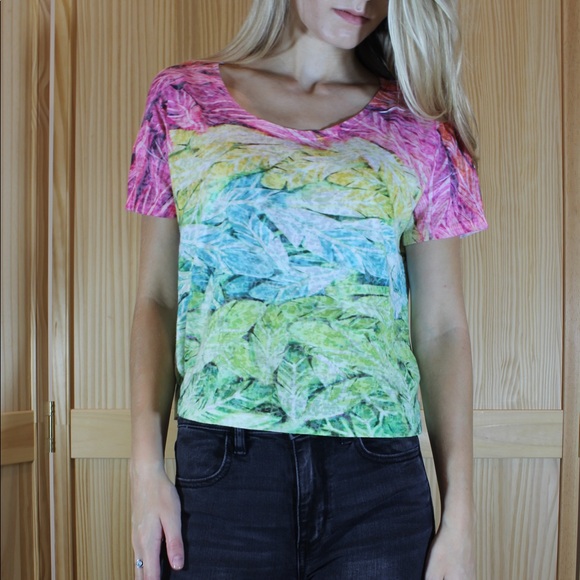 Colorful Striped Feather Shirt - Picture 1 of 4